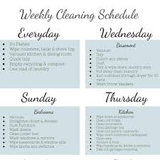 Printable Cleaning Schedule Cleaning