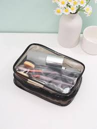 clear travel makeup bag with dual