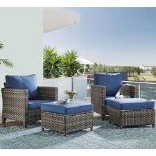 Hummuh Riverside 5 Piece Wicker Patio