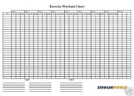 Laminated Reusable Exercise Workout Wall Chart Track Your