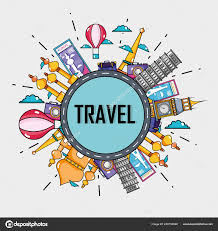 Travel Vacation Countries Visit Vector Illustration Stock