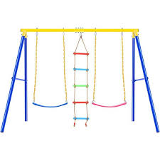 Outdoor Swing Set With Climbing Ladder