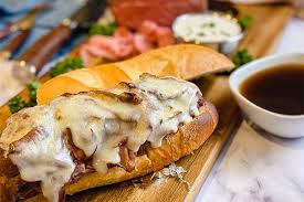 smoked roast beef french dip sandwich