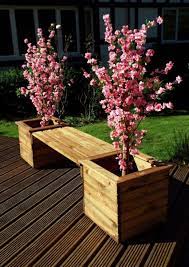 Planter Bench Wooden Garden Planters