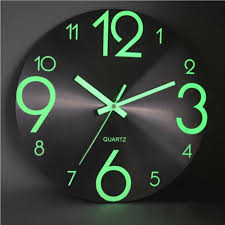 luminous wall clock number quartz