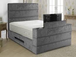 super king size fabric tv bed frame