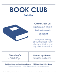 Book Club Flyer Template Download A Free Flyer Template That You Can