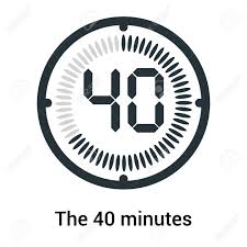The 40 Minutes Icon Isolated On White Background Clock And Watch