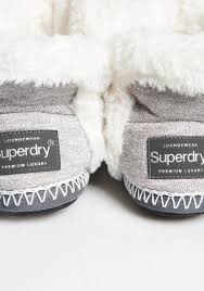 Superdry Womens Slipper Boots Grey