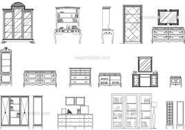 bookcases and dressers dwg free cad