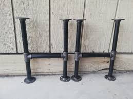 Black iron pipe table, big hardwood top 2 inch large ! Industrial Steel Black Pipe Legsrustic Pipe Legs Vintage Etsy