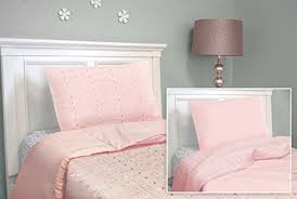 twin size baby pink eyelet canopy and