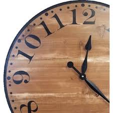 36 Inch Brown Farmhouse Wall Clock