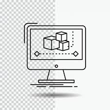Animation Computer Editor Monitor Software Line Icon On Tran