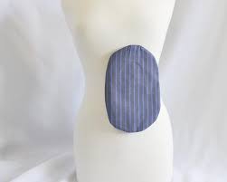 Gray And Blue Stripes Ostomy Bag Cover Stoma Colostomy Pouch