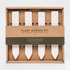 Plant Marker Set White 4pc Smith