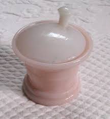Vintage Pink Milk Glass Cold Cream Jar