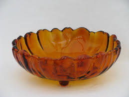 Retro Amber Glass Flower Shape