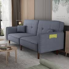 W Gray Fabric Twin Size Sofa Bed