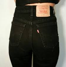 Levis High Waist Vintage Jeans Black Denim Wash Gift Womens