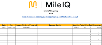 Free Mileage Log Template For Excel Track Your Miles