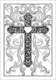 free religious cross coloring page