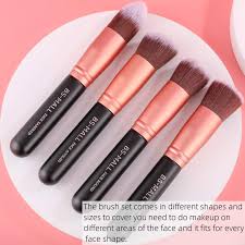 cream oval makeup brushes set