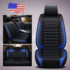 Us Blue Car Pu Leather Seat Covers For