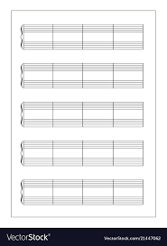 A4 Music Sheet With Note Stave On White
