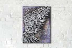 original mixed media angel wings