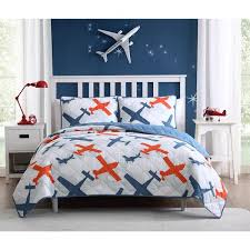 Kute Kids Airplane Blue Quilt Twin Set