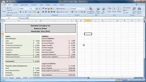 Excel 2007 How To Create A Balance Sheet Guide Level 1 Youtube