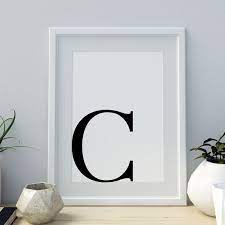Letter C Print Minimalist Letter Art