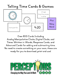 Telling Time Cards Games