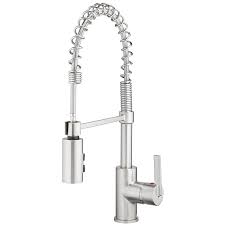 A comprehensive overview on home decoration in 2020 single. Project Source Flynt Brushed Nickel 1 Handle Deck Mount Pull Down Handle Kitchen Faucet Deck Plate Included In The Kitchen Faucets Department At Lowes Com