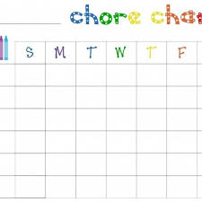 Blank Chore Chart 2018 Printables And Menu Pertaining To