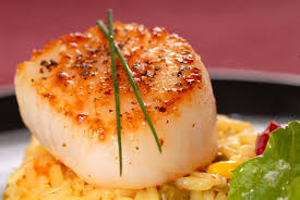 pan seared scallops with saffron rice