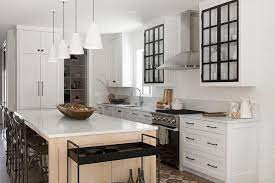 White Cabinets With Black Frame Glass
