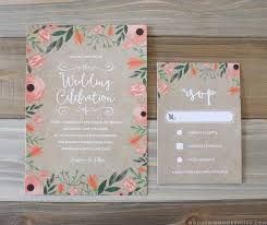 Printable Floral Diy Wedding Invitation Rsvp Card