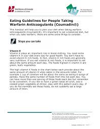 Anecdotal evidence.15 they should also be advised that regular consumption of foods. Eating Guidelines For People Taking Warfarin Pages 1 5 Flip Pdf Download Fliphtml5