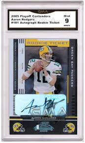The audience in the background is blurred out in order to bring the focus on the quarterback in action. Best Aaron Rodgers Rookie Cards To Buy Gma Grading Sports Card Grading