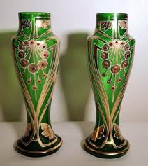 French Art Nouveau Vases In Blown Glass