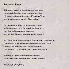 four lines poem by michael shepherd