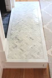 large herringbone marble tile floor