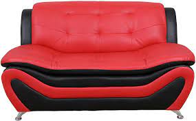 new sofa loveseat set black red leather