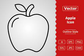 vector apple outline icon design