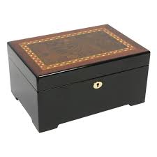 luxury giftware versil italian inlaid wood jewelry box brown