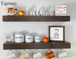 Floating Shelves With Coffee Mug Hooks