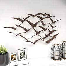 Decmode Metal Birds Wall Decor Bronze