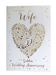 wife golden anniversary card on our